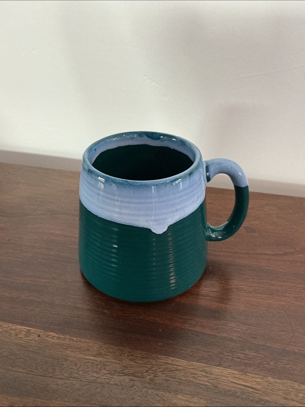 Barcela  sky blue dark green handmade in Portugal 🇵🇹 18 oz ceramic mug